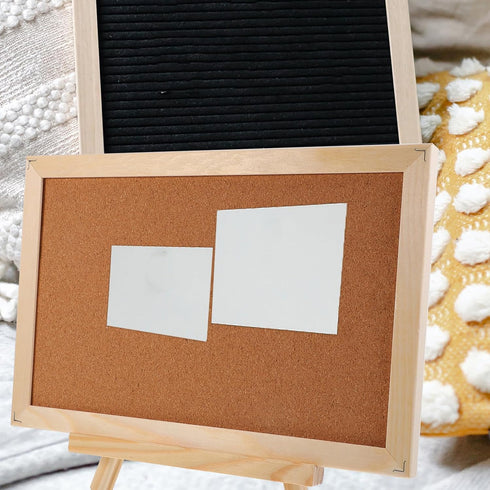 MAGICLULU Wooden Frame Message Board Pin Board for Wall Wood Easel Display Stand Memo Board Display Tripod Holder Stand Wood Tripod Easel Cork Mes...