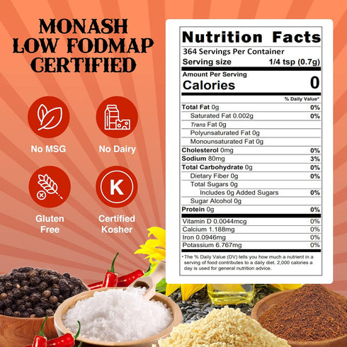 Smoke n Sanity SnS Triple S Certified Low FODMAP All Purpose Seasoning - Low FODMAP Foods - Contains No Garlic, No Onion - Gluten Free and Dairy F...
