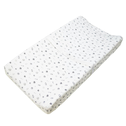 American Baby Company 2 Pack Printed 100% Cotton Knit Fitted Contoured Changing Table Pad Cover - Compatible with Mika Micky Bassinet, Gray Stripe...