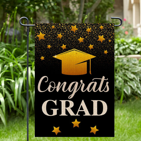 Congrats Grad Garden Flag, 2024 Graduation Flag, Kindergarten Primary/Middle School High School College Graduation Outdoor Yard Decor...