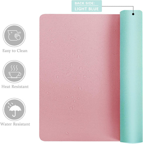 Aothia Double-Sided Desk Pad, Large Mouse Pad, Office Desk Mat, Non-Slip PU Leather Desk Blotter, Laptop Desk Pad, Waterproof Desk Writing Pad for...