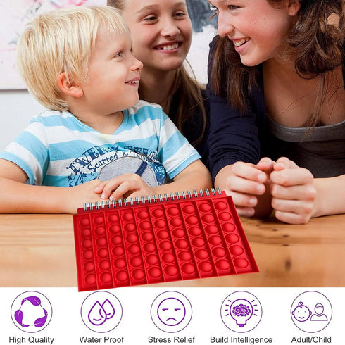 Lined Journal Notebooks for Kids Fidget Notebook Pop Painting School Office Writing Notes Push Silicone Cover Sensory Bubble Lined Spiral Stress R...