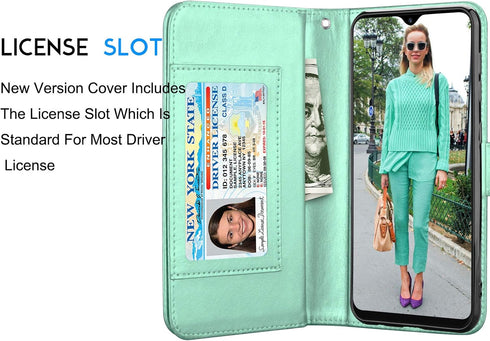 Galaxy A50 Case, Galaxy A30S / A50S / A50 Wallet Case, Luxury Cash Credit Card Slots Holder Carrying Folio Flip PU Leather Cover [Detachable Magne...