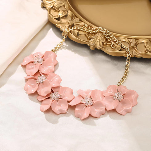 Flyonce Flower Choker Necklace for Women, Light Weight Acrylic Floral Statement Flower Necklace Summer Holiday Boho Jewelry...
