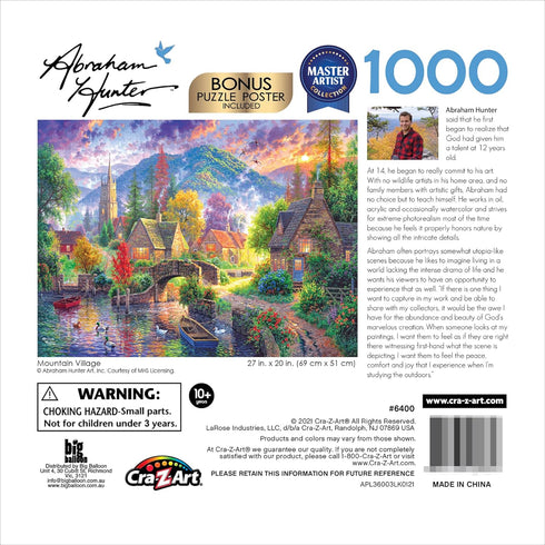 RoseArt - Abraham Hunter - Mountain Village - 1000 Piece Jigsaw Puzzle for Adults...