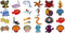 Assorted 27pcs Marine Creatures Iron on Patches Shark Whale Dolphin Clams Shell Crabs Seahorses Starfish Manta Ray Octopus Embroidered Patches App...