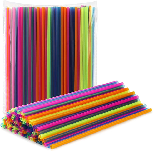 300 Neon Mini Bar Cocktail Straws - Coffee Drink Stirrers, Short Plastic Straws...