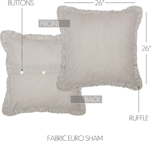 VHC Brands Hatteras Bedding Accessory, Euro Sham 26x26, Blue...