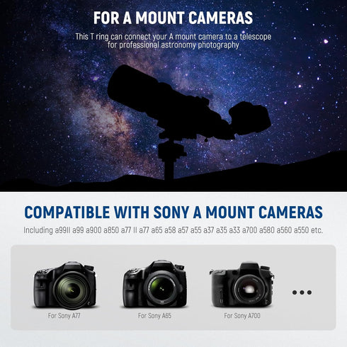 NEEWER T Ring with M42 Threads Compatible with Sony A Mount Cameras & Telescopes, Lens Adapter Ring for a99II a99 a900 a850 a77 II a77 a65 a58 a57...