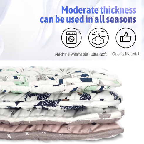 Baby Stroller Cushion,Infant Car Seat Insert-Reversible Universal Breathable and Soft Newborn Stroller Mat, 100% Cotton Cover Toddler Seat Pad Lin...