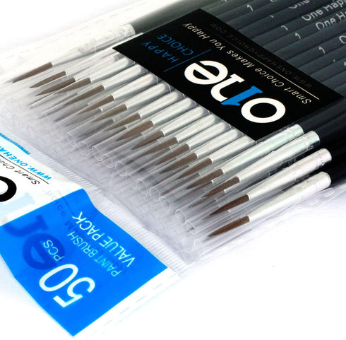 50 Pcs Pack of Synthetic Sable Fine Detail Paint Brushes Set for Miniature, Scale Model, Art Painting in Acrylic, Oil, Watercolor - Pointed Round ...