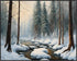 Posterizer 1 pcs-snowy jungle in winter in oil painting style-1-Landscape & Nature Art-GIft for Men Women Teens-Living Room Bedroom Decor- unframe...