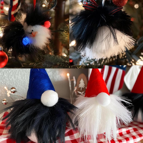 White and Black Faux Fur Ribbon - Ideal for Crafts and DIY Projects - Faux Fur Fabric by The Yard - Suitable for Gnomes Beard Hair Cosplay Costume...