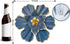 EASICUTI Blue Metal Flower Wall Decor Boho Metal Wall Art Decorations Hanging for Indoor Outdoor Home Bathroom Patio Fence Garden Bedroom Living R...