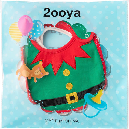 3Pcs Christmas Baby Bib Christmas Unisex Boy Girl Cotton Drooling Bibs with Adjustable Buttons Xmas Holiday Infant Toddler Food Bibs Keepsake Baby...