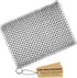 Cast Iron Scrubber 316 Stainless Steel Skillet Cleaner 8"x6" Chainmail Scrubber Scraper Chain Mail Link Scrub for Cast Iron Pre-Seasoned Pans, Gri...