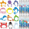 36 Pcs Cute Animal Sticky Notes Sea Animal Ballpoint Pens Under The Sea Party Favors Gift, 24 Mini Fun Pads Self Stick 12 Ocean Pens for Office Sc...