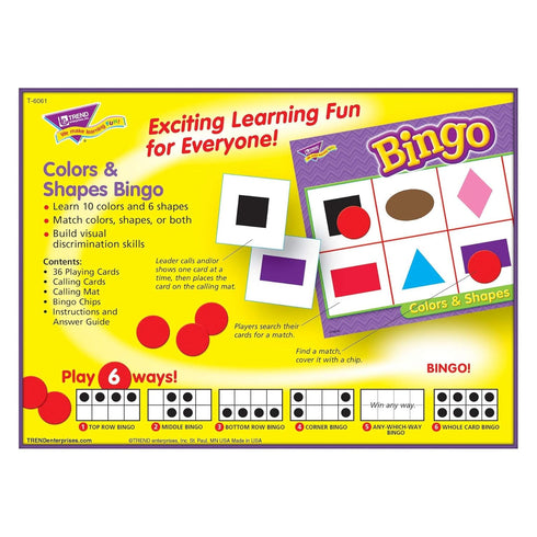 Colors & Shapes Bingo Game...