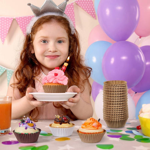1000 Count Cupcake Liners for Baking Liners Paper Cupcake Wrappers Bulk Cup Cake Cases Muffin Baking Paper Cups for Candy Cooking (Brown White Nat...