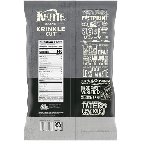 Kettle Brand Potato Chips, Krinkle Cut, Salt & Ground Pepper Kettle Chips, Party Size, 13 Oz...