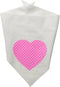 Pet and Dog Bandana Screen Printed, Pink Swiss Dot Heart White Small...