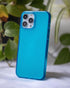 FELONY CASE - iPhone 13 Pro Max Neon Blue Clear Protective Case, TPU and Polycarbonate Shock-Absorbing Bright Cover - Crack Proof with a Gloss Fin...