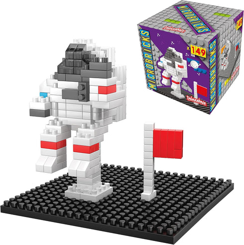 Microbricks Space Astronaut from Deluxebase. Space Themed 3D Puzzle Mini Blocks Building Toys, Easy to Use Mini Bricks Apollo Mission Space Puzzle...