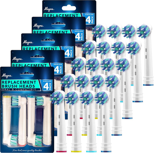 Replacement Brush Heads for Oral B- Pack of 20 Cross Generic Electric Toothbrush Heads for Oralb Braun- Crossact Toothbrushes Compatible with Most...