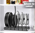 Pot Rack Organizer, 3 DIY Methods, Height and Position are Adjustable - 8 Pots Holder, Metal Kitchen Cabinet Pantry Pot Pan Lid Holder (BLACK)...