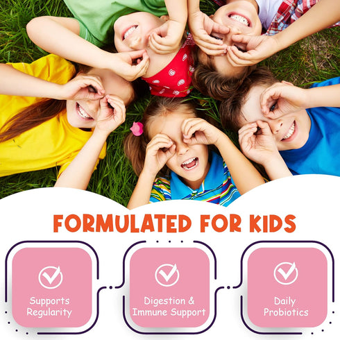 Built by Nature Kids Probiotic Gummies - 6 Diverse Probiotic Strains - Digestive & Immune Support - Chewable Kid Probiotic Gummy Supplement - No R...