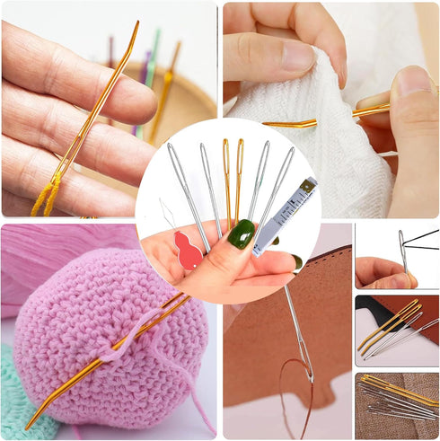 Large Eye Sewing Needles Kits, Darning Needles for Yarm & Bent Tapestry Needles, Metal Yarn Needles,Darning Needles for Crocheting,Darning Yarn,Cr...