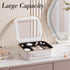 HBselect Clear Makeup Bag Travel Toiletry Bag with Double Zippers Makeup Organizer with Adjustable Dividers PU Leather Makeup Bags Waterproof Cosm...