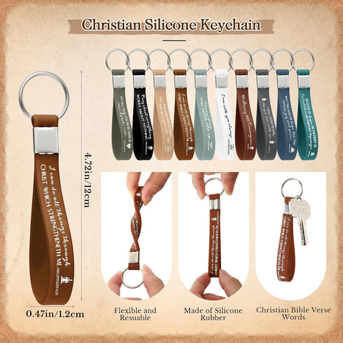 Gueevin 20 Sets Christian Gift Bulk Bible Verse Bamboo Pens Christian Bookmarks and Scripture Silicone Keychains Inspirational Ballpoint Pens Reli...