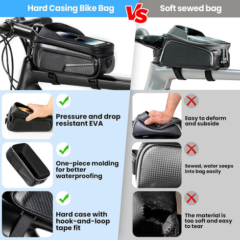 Bicycle Bag,Bicycle Accessories,New Cell Phone Front Rack Bag Holder,Sturdy Design No Deformation,Waterproof,Bicycle Bag,Men's Bicycle Gift Gear,C...
