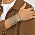 VNOX Silver Chain Bracelet for Men - 10 Pcs Solid Stainless Steel Rope/Figaro/Paperclip/Cuban Link/Snake Curb Chunky Chain Bracelet Set Wrist Band...