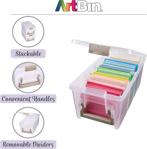 ArtBin Semi Satchel Portable Craft Organizer with 3 Dividers - Clear Plastic Storage Case for Art & Craft Supplies...