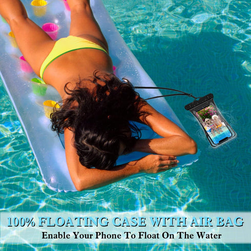 7.0" Universal Waterproof Phone Pouch,Floating Cellphone Dry Bag Case with Lanyard,IPX8 Waterproof Phone Case Compatible for iPhone 13/12/11 Pro M...