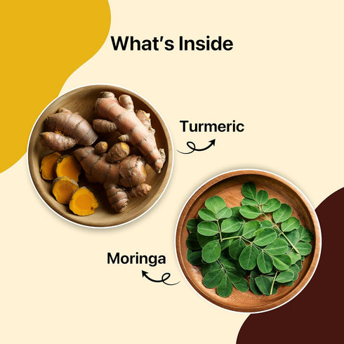 BLUE TEA - Turmeric Tea - Moringa - 15 Count - Pyramid Plant Based Tea Bag | CURCUMIN RICH - HERBAL BLEND | Caffeine Free - Gluten Free - Herbal T...
