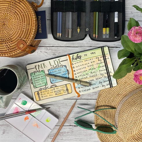 Travelogue Square Drawing Book, 5.5" x 5.5" Artist Journal - 128 Sheets Buff Paper, Vermilion Red Cover...