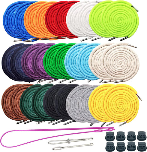 Luckkyme 30 Pack Replacement Drawstrings Drawcords for Pants Sweatpants Hoodies Scrubs Jackets Shorts, with 3 Pieces Drawstring Threader Tool 53" ...