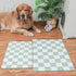 Ralxion Checkered Dog Feeding Mat, Absorbent Mats for Dog Food and Water Bowl, Dispenser, Retro Modern Aesthetic Sage Green Checkerboard Pet Place...