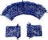 100pcs Sheer Organza Favor Bags For Wedding Baby Shower Rattan Print Gift Bags Samples Display Drawstring Pouches (3.5x4.5 inch, blue)...