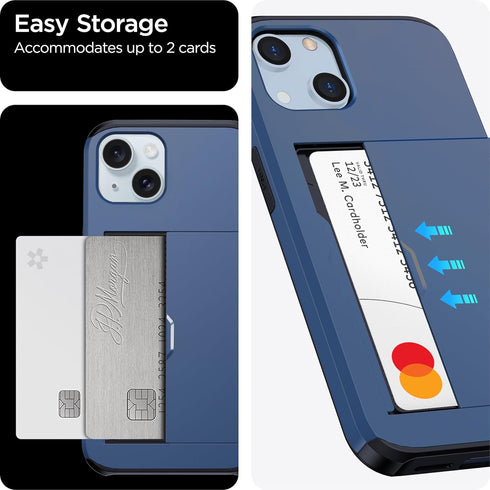 ???????? ?????? iPhone 15 Plus Case with Card Holder - Wireless Charging Compatible iPhone 15 Plus Wallet Case with Hidden Card Slot for Men and W...