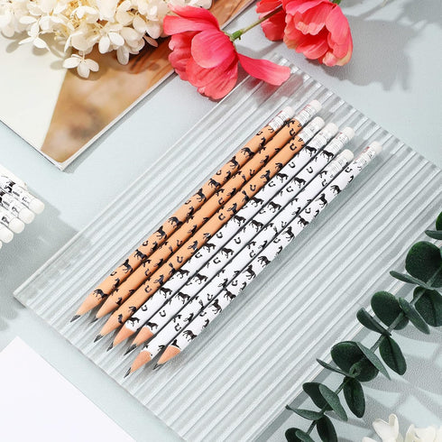 Horse Pencils Kids Pencils with Erasers School Wood Pencil Novelty Pencils for Horse Racing Party Favors Teacher Student Reward(48 Pieces)...