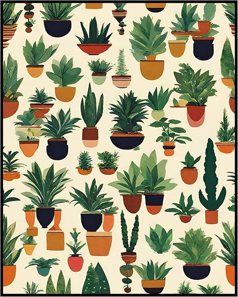 Posterizer 1 pcs-plants pots cactus cute art for plant lovers 1-Floral & Botanical Art-GIft for Men Women Teens-Decor for Home & Office- unframed ...