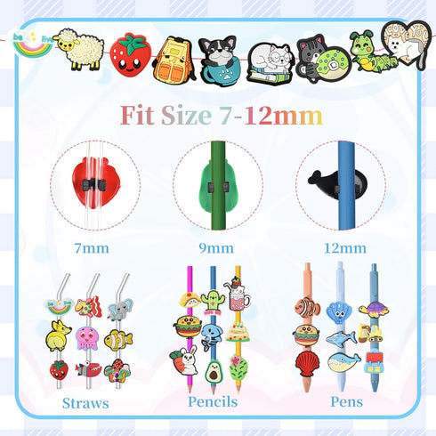 50pcs Pencil Topper Decorations Random Cute Pencil Topper For Kids Lovely Pencil Clips For Classroom Reward School Prize Students Gifts Easter Egg...