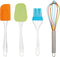 4 Piece Silicone Baking Set, Green/Orange/Blue...