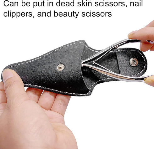 Scissors Safety Sheath Bag, Cuticle Scissors Cover Protector, PU Leather Sewing Scissor Sheath, Portable Storage Holder Holster Organizer for Hair...