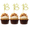24 PCS 18th Cupcake Toppers - Anniversary or Birthday Cupcake Picks Party Decoration Supplies | Gold 18th...
