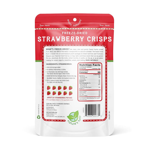 Nature’s Turn Freeze-Dried Strawberry Crisps – Healthy, Gluten-Free, Crispy & Delicious, Plant-Based Snack, Ideal for Cereal, Smoothies, School Lu...